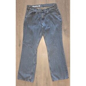 Hurley Blue Jeans Men’s Sz 34 Denim Logo Skateboard Grunge Outdoors (34x30)